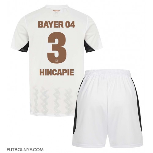 Camiseta Bayer Leverkusen Piero Hincapie #3 Visitante Equipación para niños 2024-25 manga corta (+ pantalones cortos)